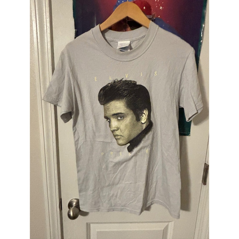 Direct From Graceland Elvis Presley Graphic T-Shirt Gray Mens Size S Small